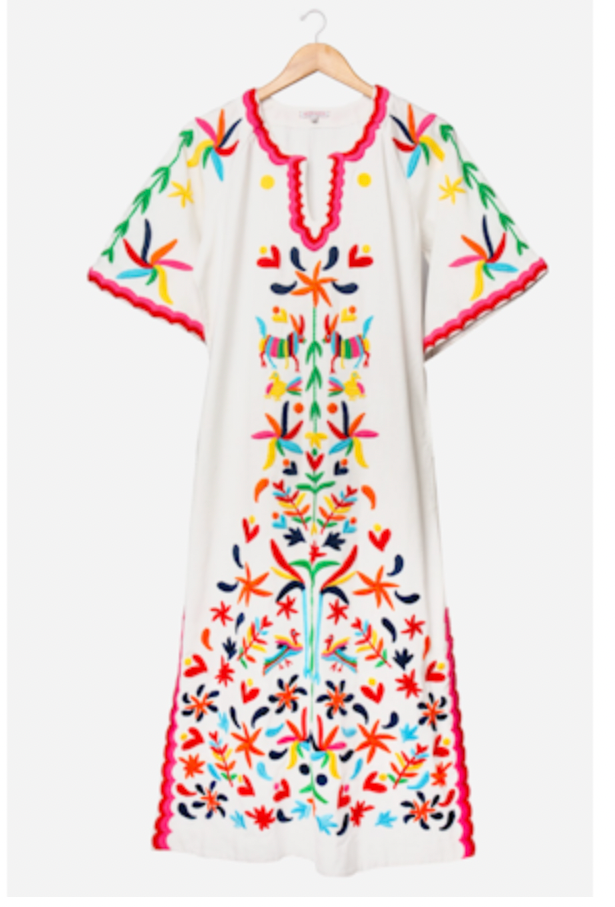 Charming Caftan Veracruz Embroidery Dress