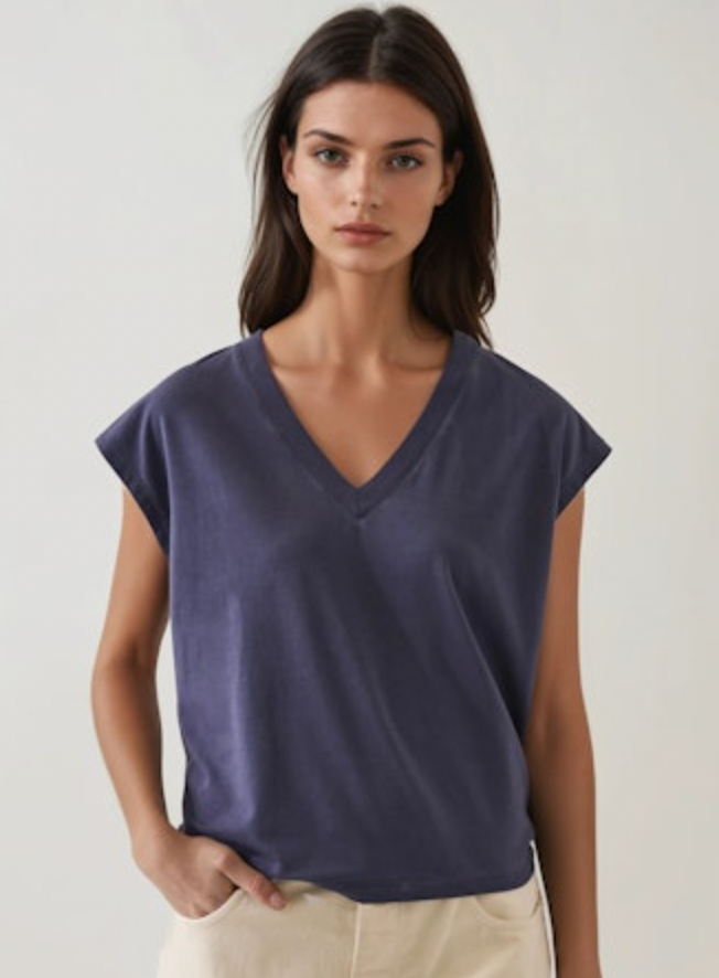 ICONIC SUBLIME VNECK DOLMAN TEE - MOOD INDIGO