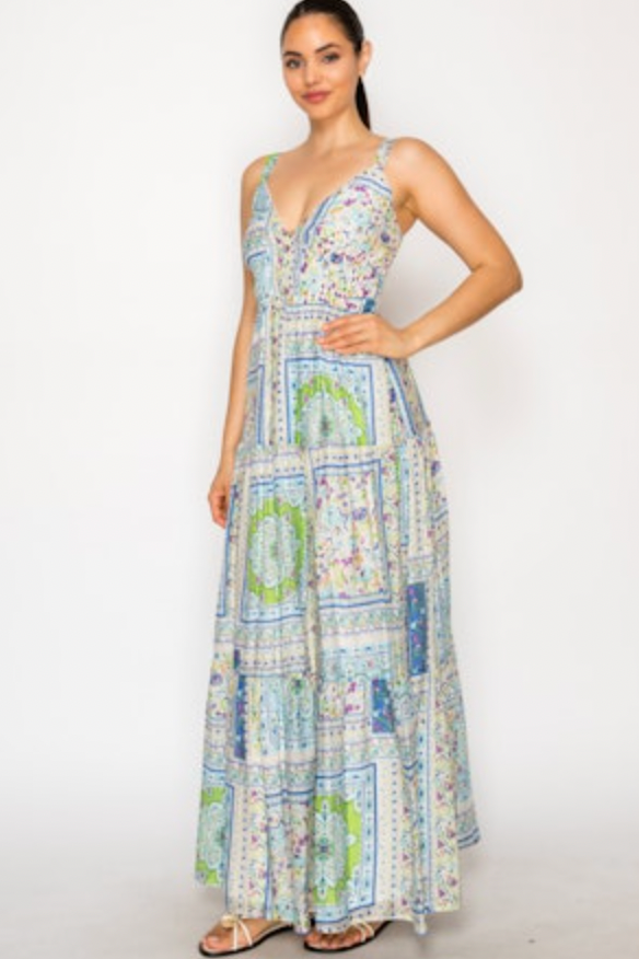 Helenic Tapestry Maxi Dress