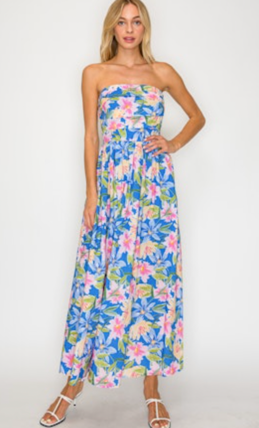 Sunset Petal Sky Maxi Dress