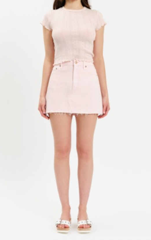 Malibu Midi Skirt Mid Waist - Think Pink