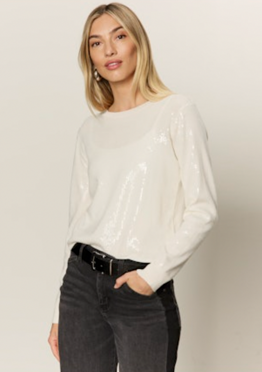Sparkle Together Sweater Top - Chalk