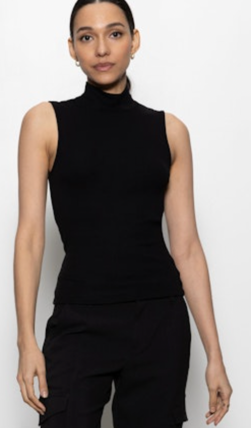 Essential Sleeveless Mockneck - Black