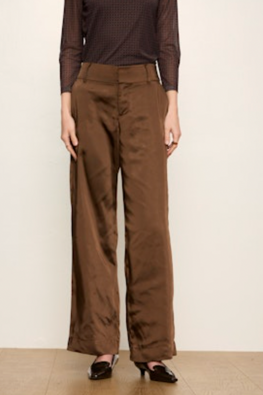 Spotlight Satin Trouser - Espresso Martini