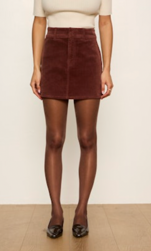 Downtown Corduroy Skirt - Burnt Cocoa