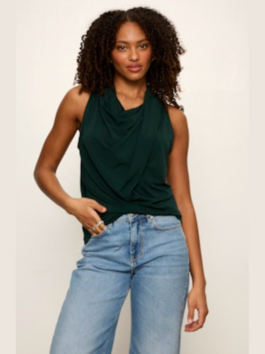 Nora Draped Tank - Forest