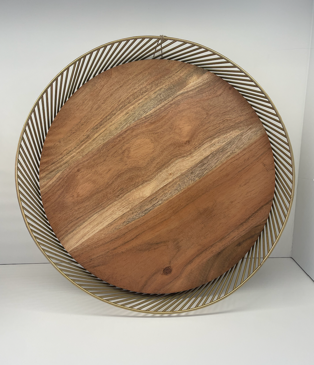 Wood and Gold Lazy Susan