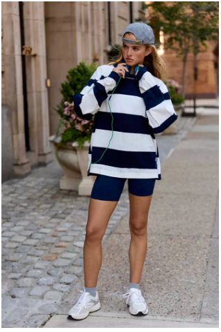 Hustle Striped Layer - Navy Combo