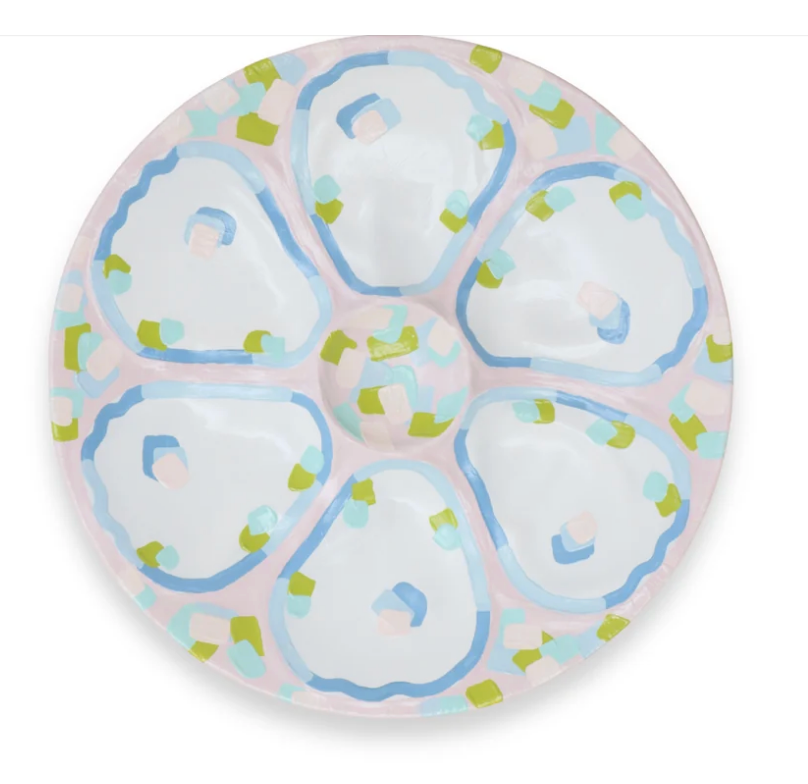 Confetti Coast Oyster Plate - Pink