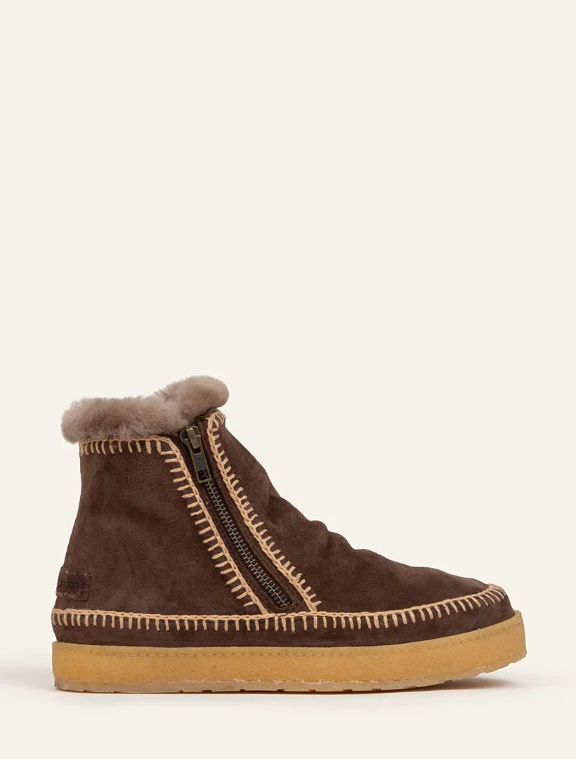 Setsu Crochet Crepe Chocolate Suede - Beige