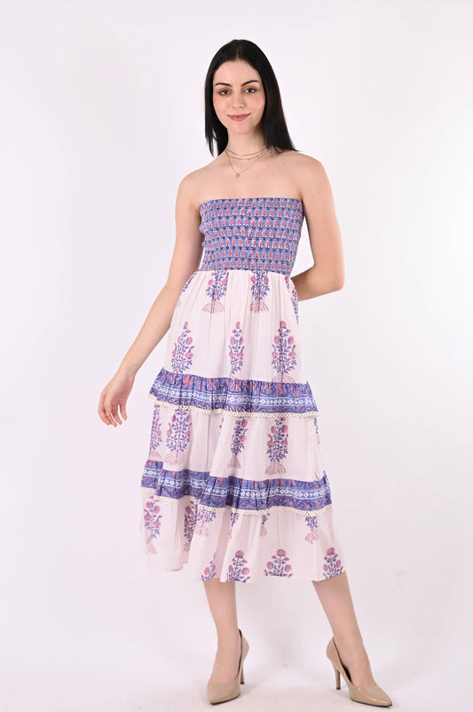 Aria Tube Midi Dress - Purple Boothi