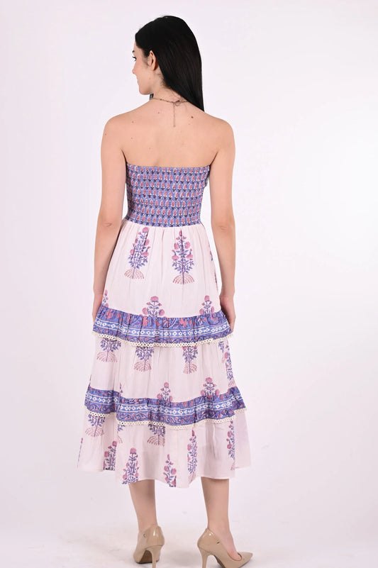 Aria Tube Midi Dress - Purple Boothi