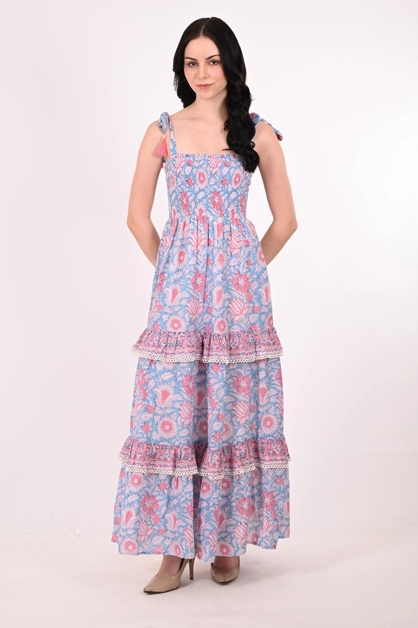 Aria Tube Maxi Dress - Blue Dust