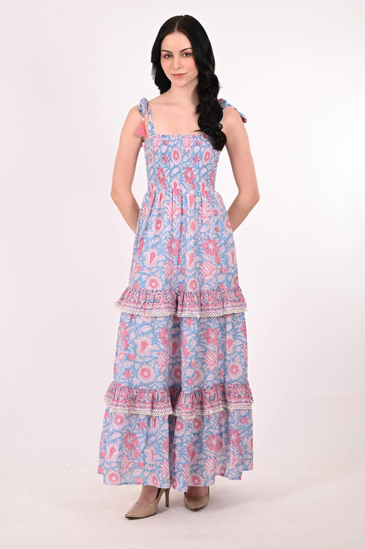 Aria Tube Maxi Dress - Blue Dust