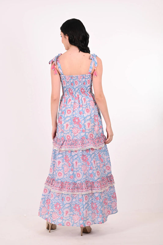 Aria Tube Maxi Dress - Blue Dust