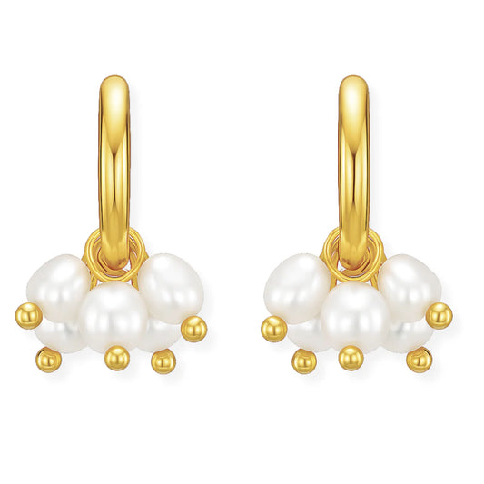 Chara Mini Hoop Pearl Earring