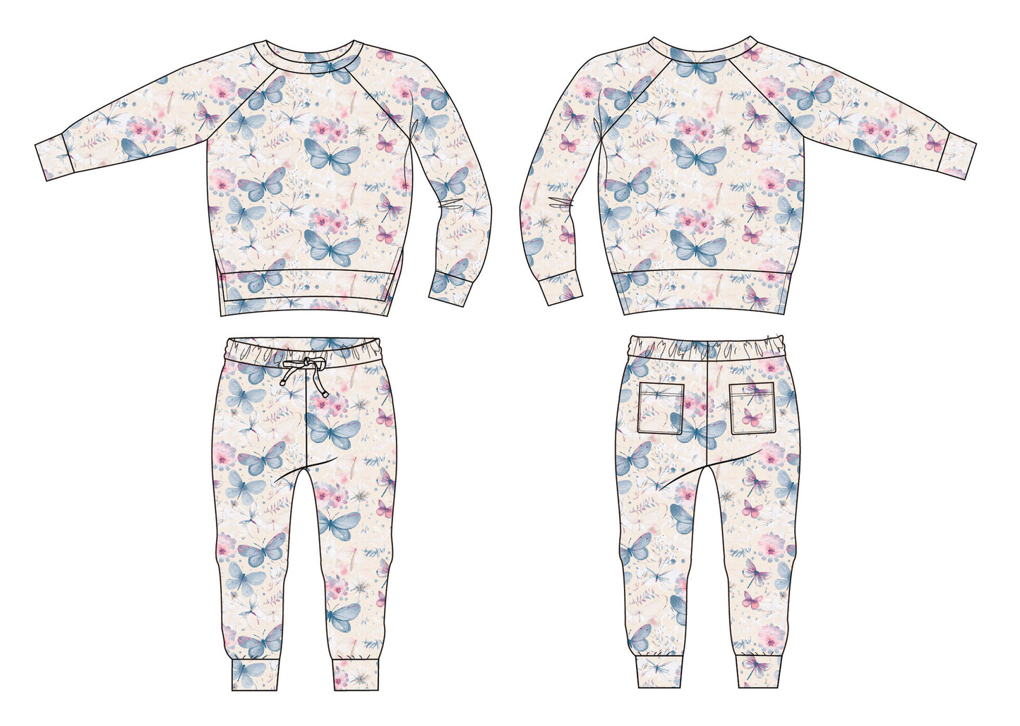 Vanessa French Terry Crew Neck Jogger Set