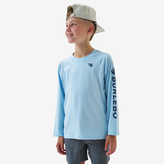 Youth Rashguard - Baby Blue and Navy
