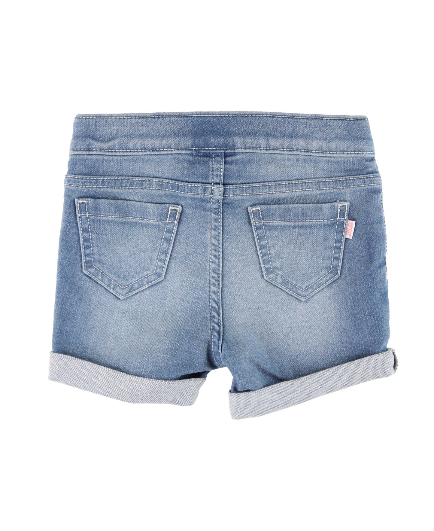 Girls Light Wash Denim Stretch Shorts