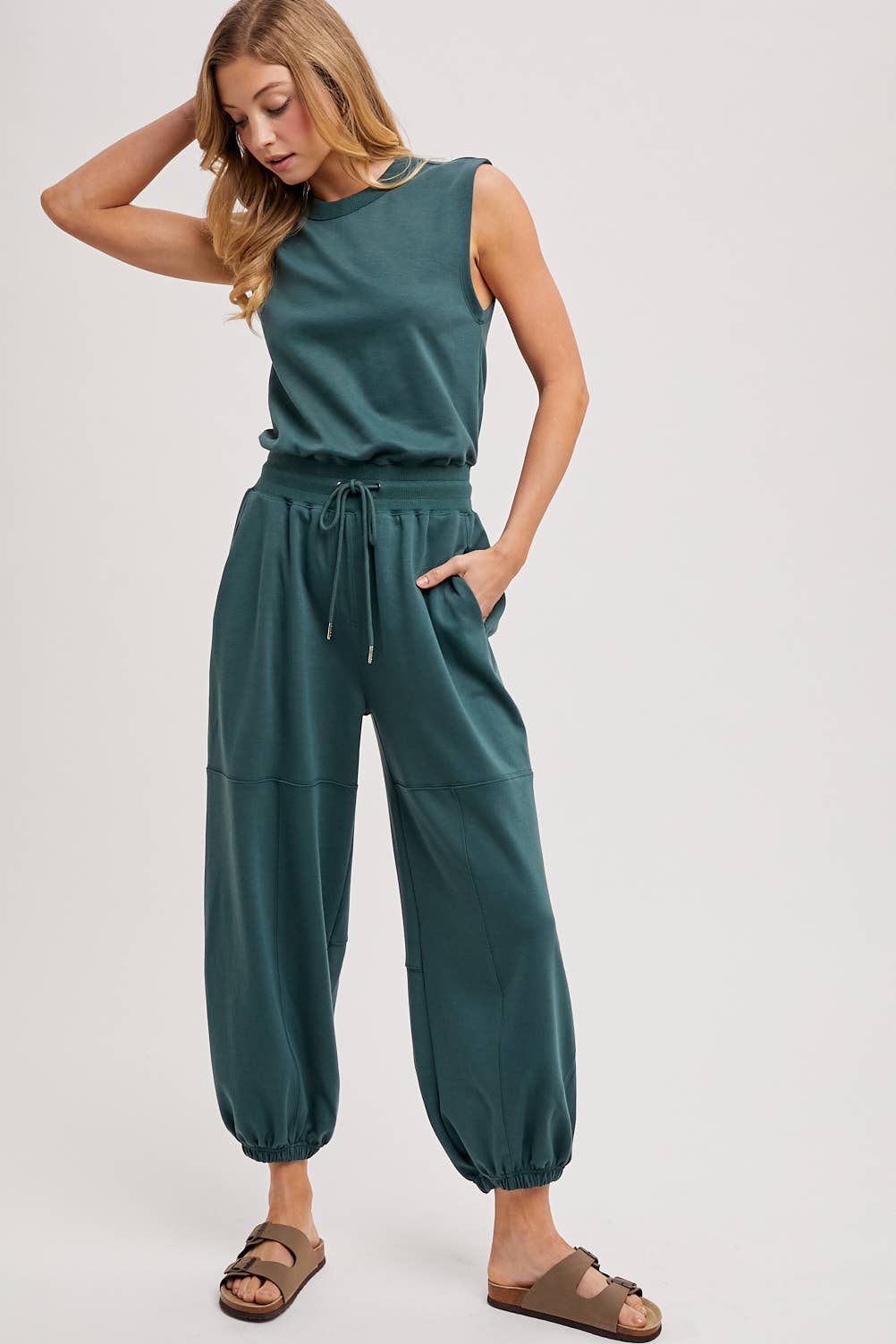 Sleeveless Ecru Jumpsuit