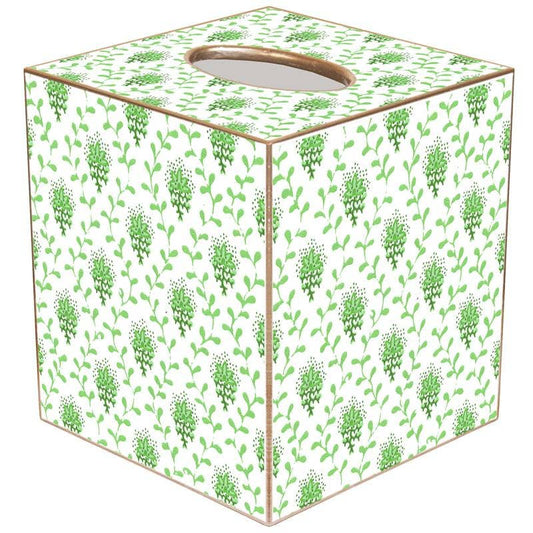 Green Provencial Print Tissue Box Cover