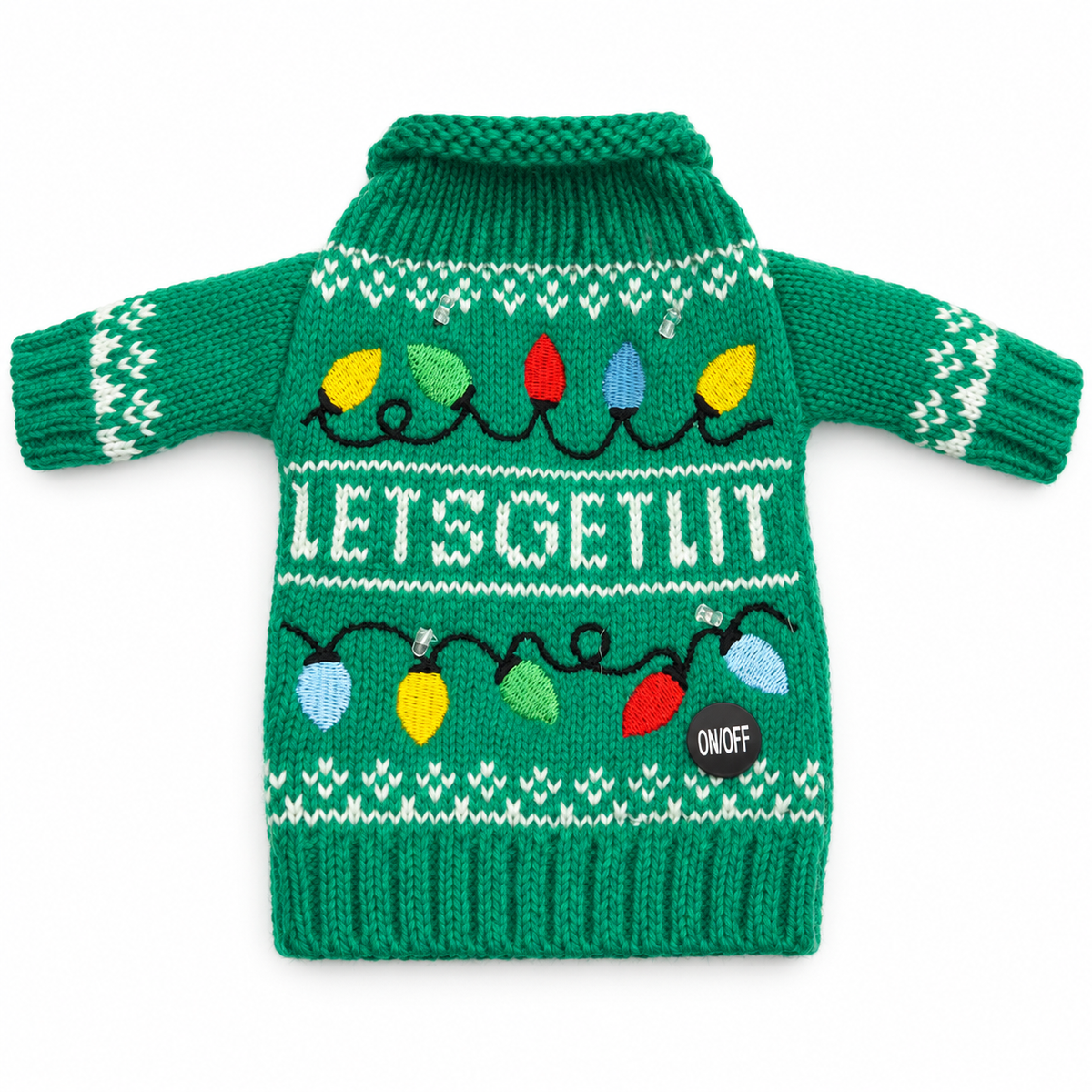 Light Up Wine Bottle Sweaters