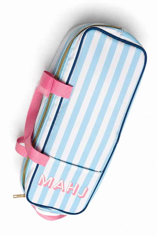 Mahj Striped Rack Bag - Blue / Pink