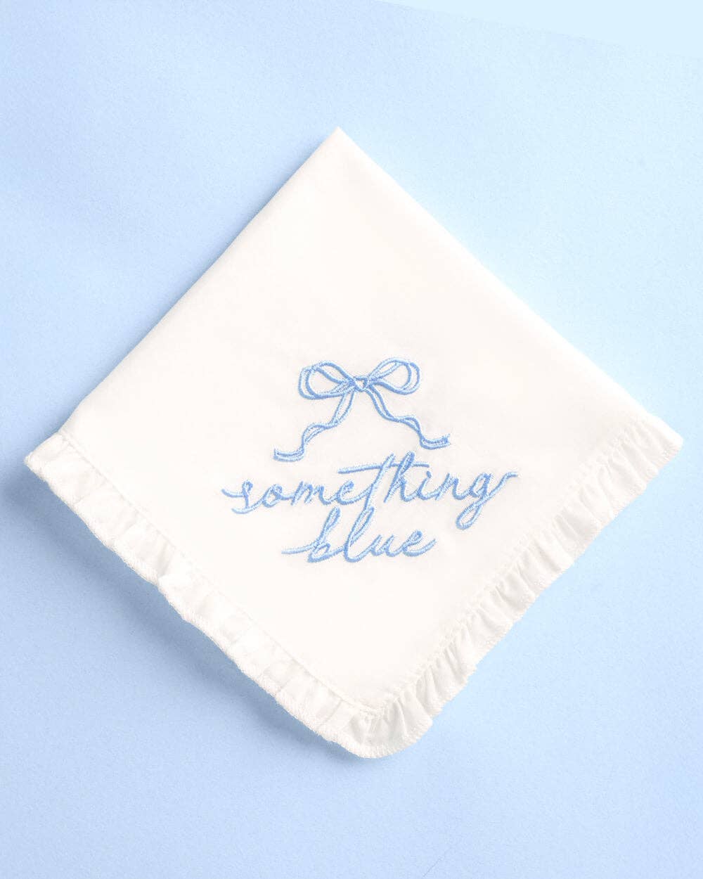 Something Blue Embroidered Handkerchief | Bridal Wedding