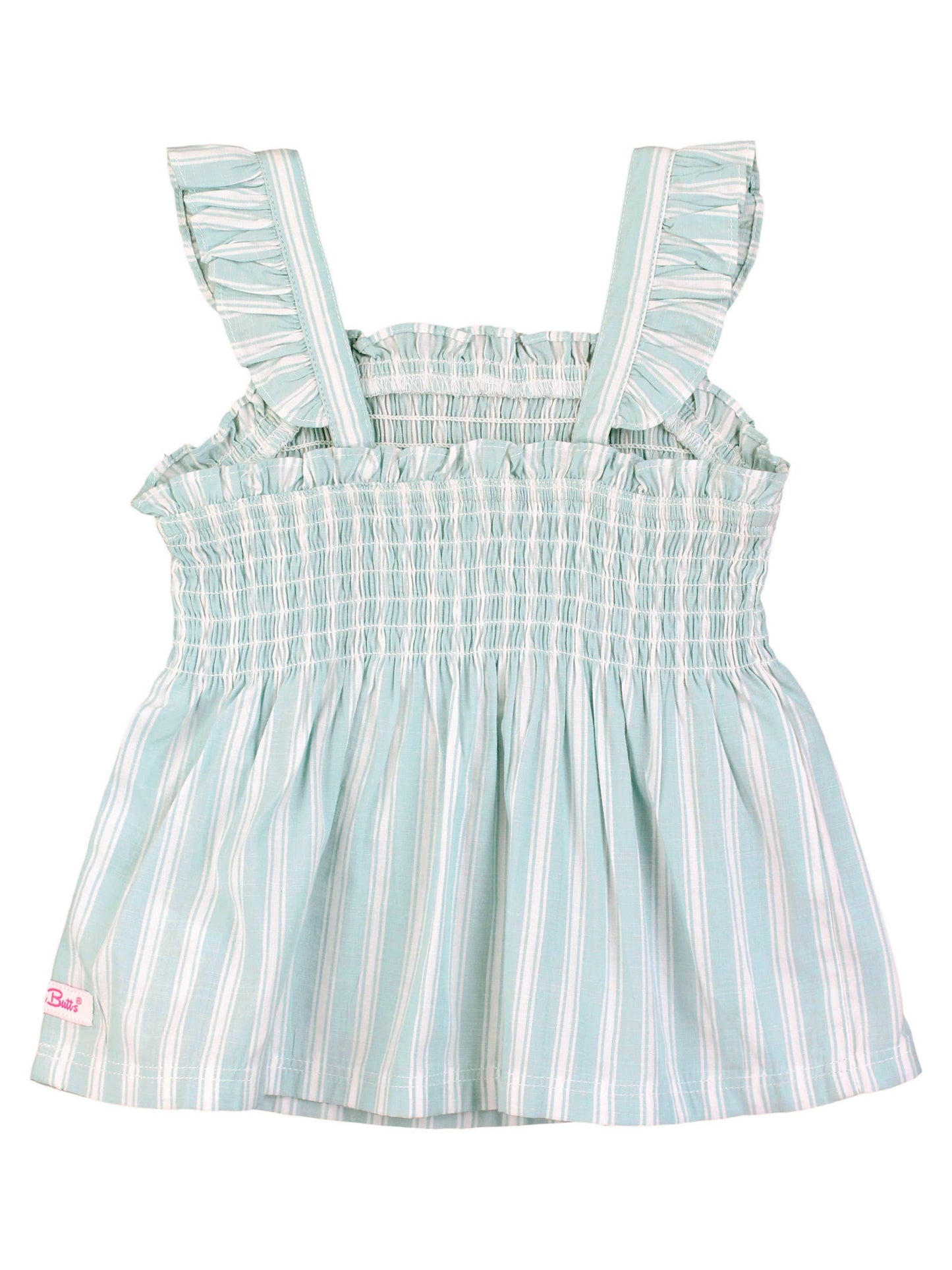 Girls Retro Stripe Smocked Woven Tank Top