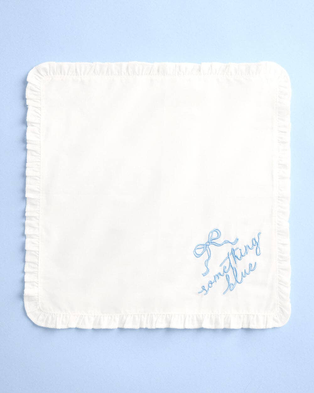 Something Blue Embroidered Handkerchief | Bridal Wedding