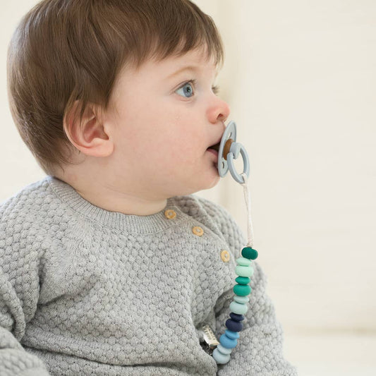 Blue Multicolor Pacifier Clip