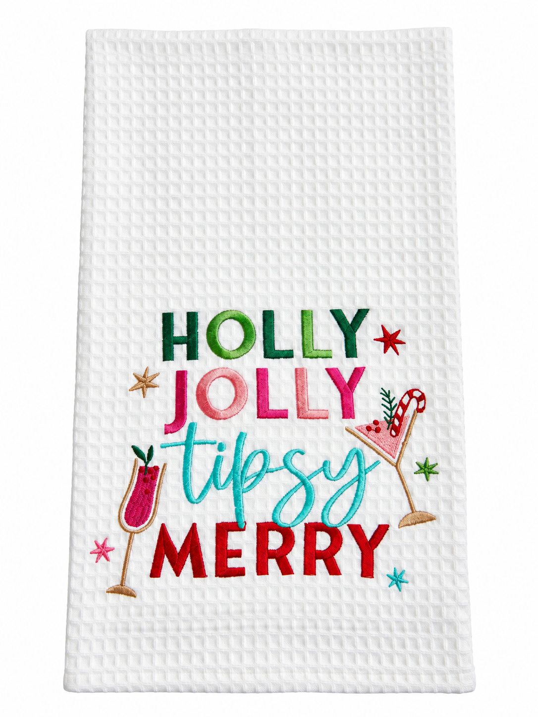 Holly Jolly Tipsy Merry Kitchen Towel