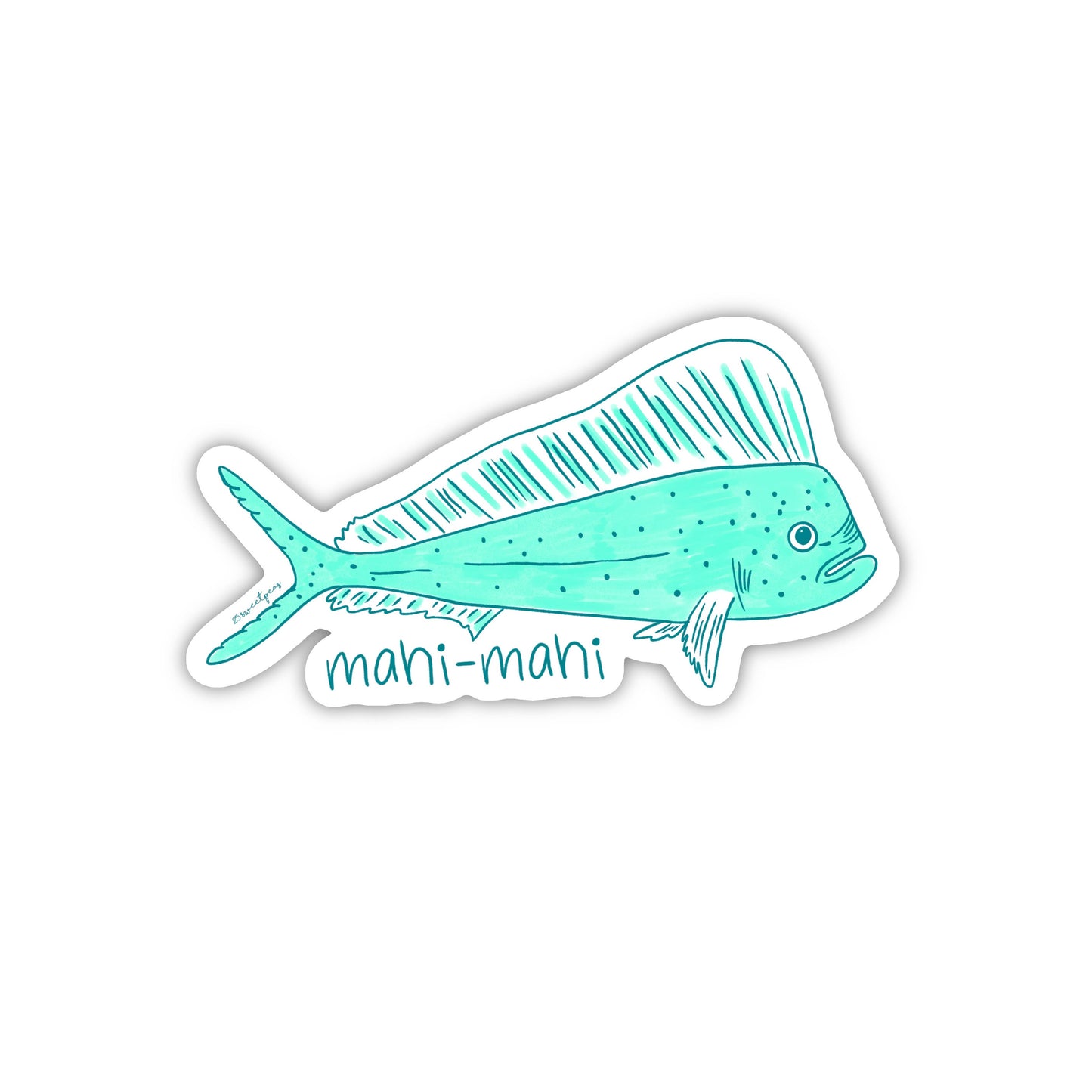 Mahi-Mahi Sticker, Marine Life Sticker, Ocean Life, Fish Art