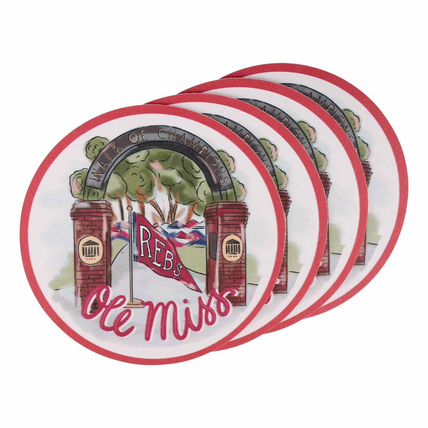 Ole Miss Mascot Coaster Set/4