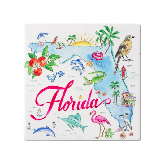FL State Collection Ceramic Coaster Florida Rosanne Beck