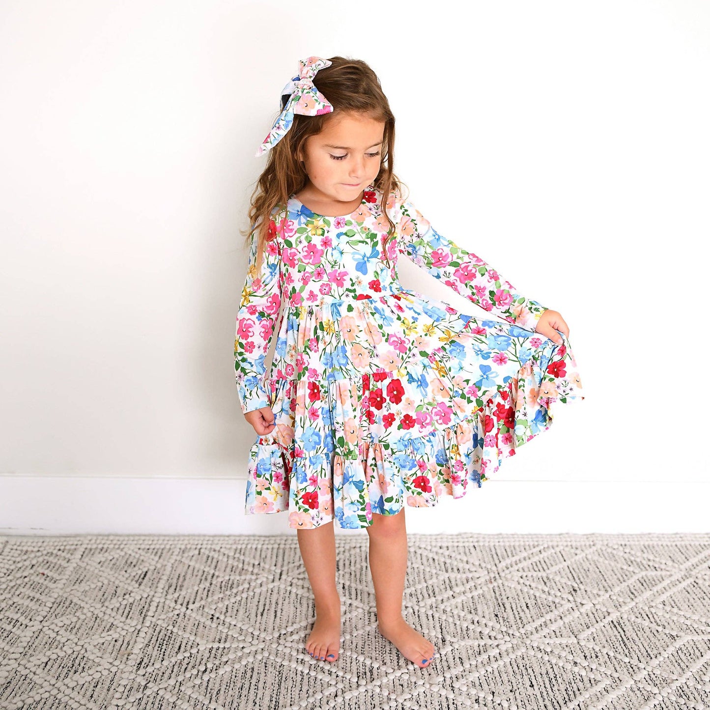 Kaylee SWING DRESS Bamboo Floral Kids Clothing Outfit
