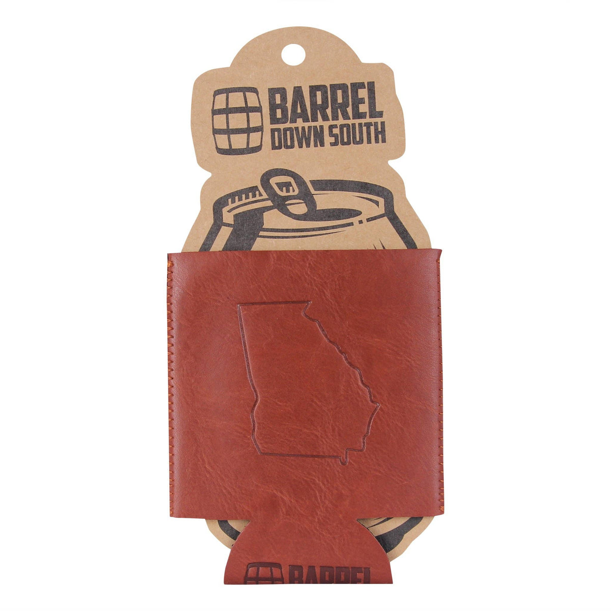 GA Faux Leather Can Cooler