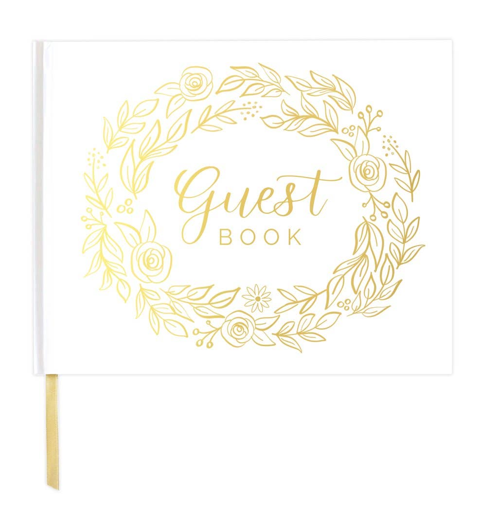 Guest Book - Gold Floral