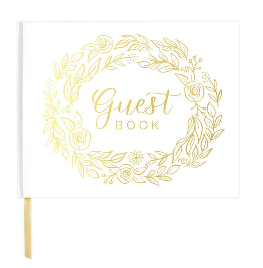 Guest Book - Gold Floral