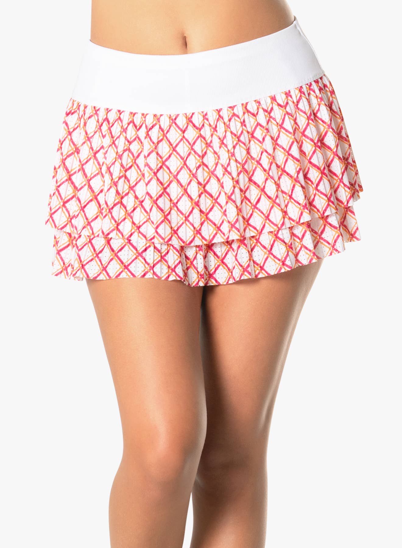 Women's Classic Grid PleatedTennis  Skirt