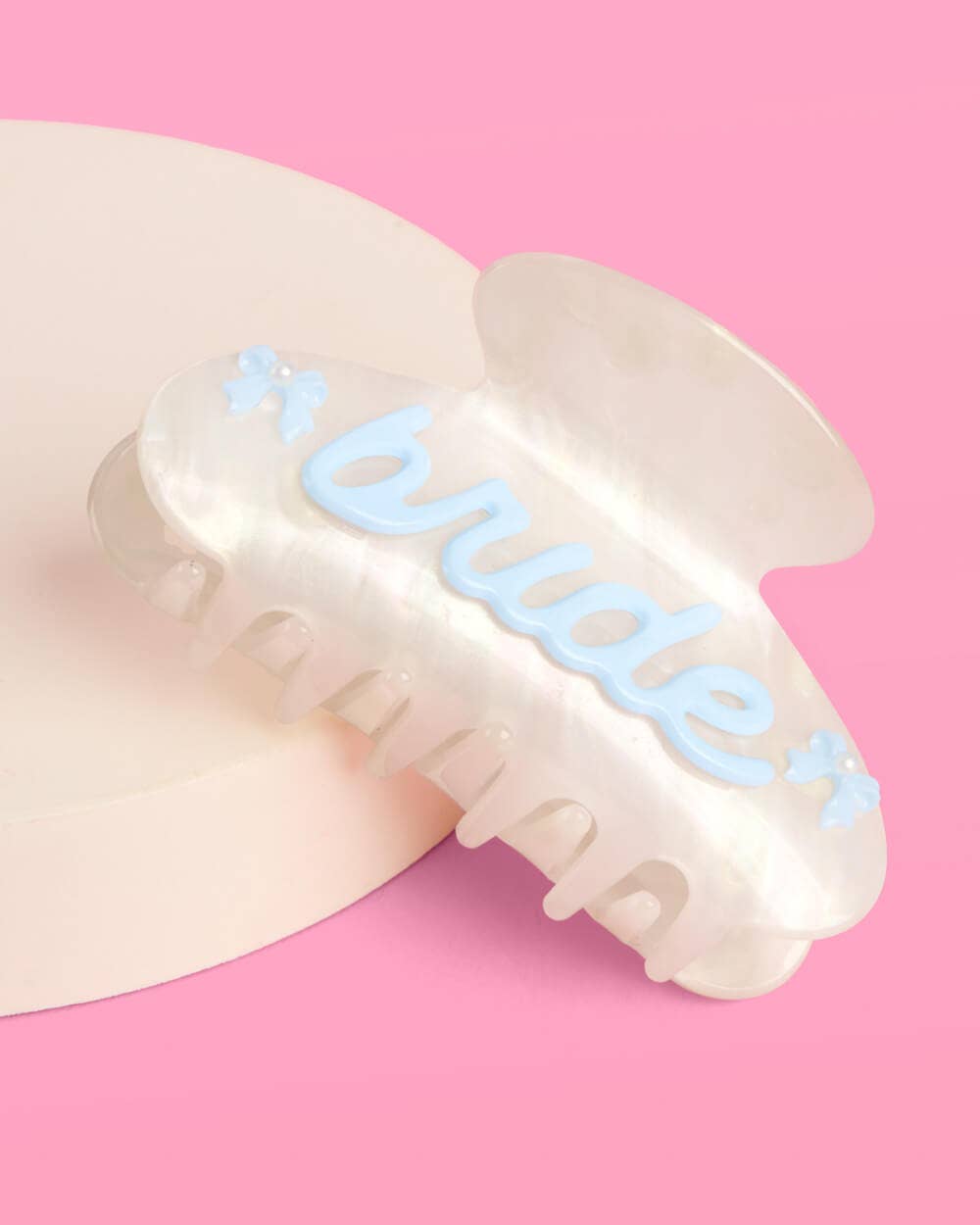 Something Blue Bride Clip - Pearl Acrylic Claw Clip