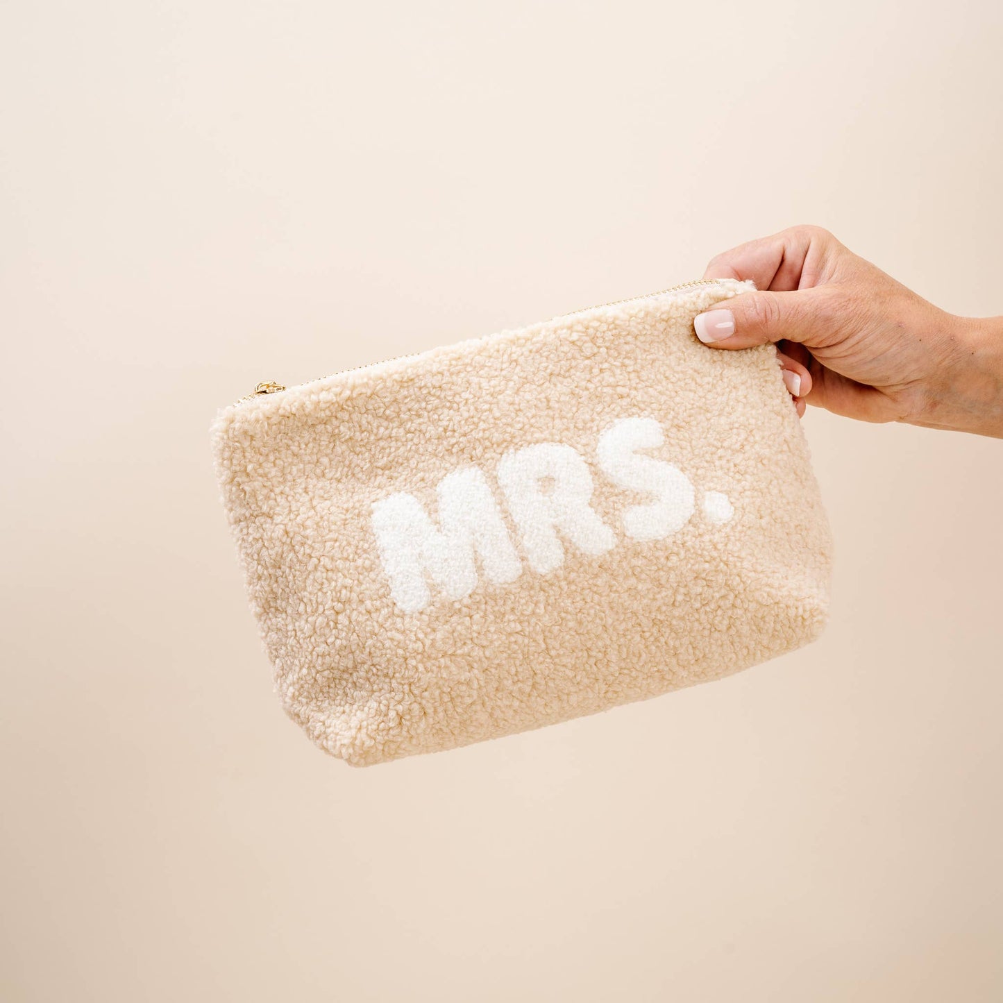 Tan Teddy Pouch - Mrs.