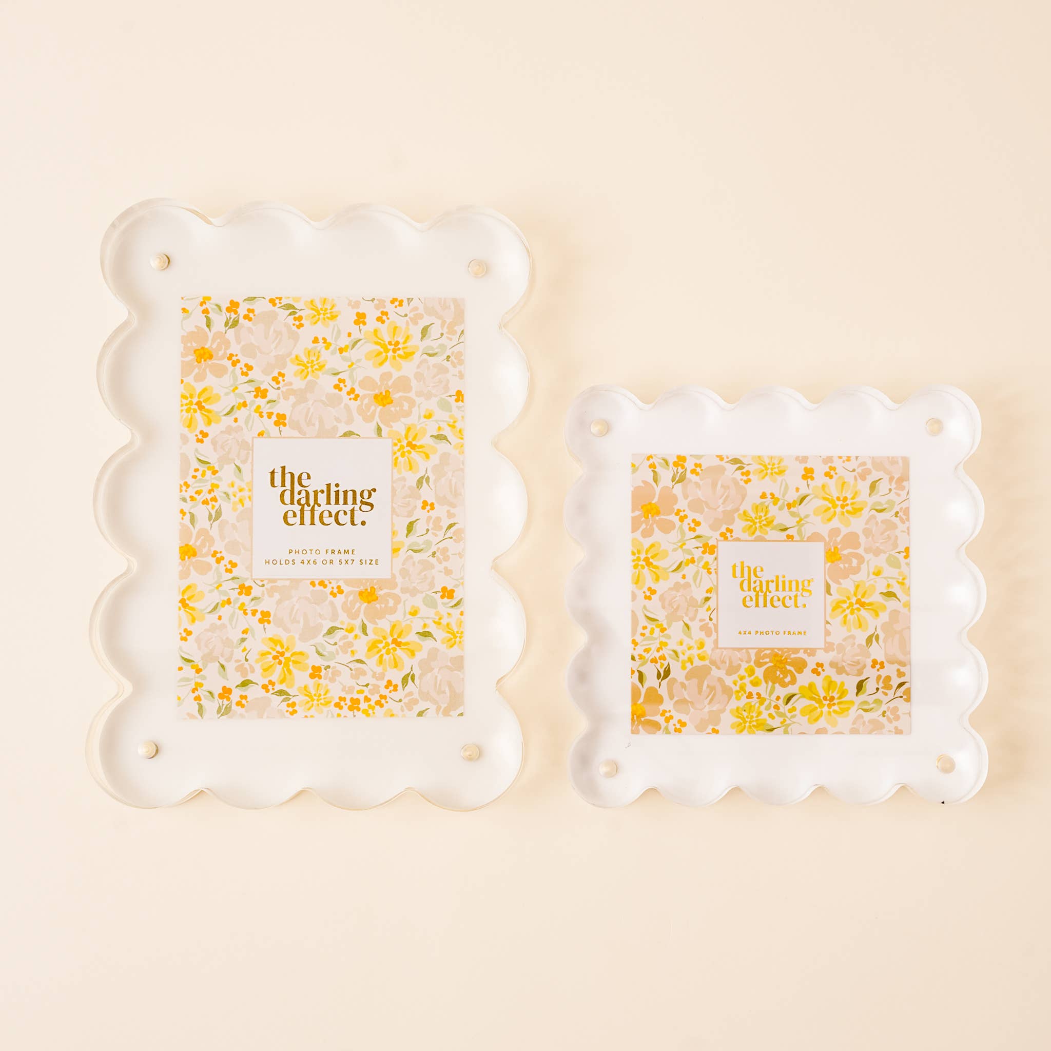 The Darling Effect Square Scalloped Acrylic Frame-Sweetheart Stripe - Thumbnail 3
