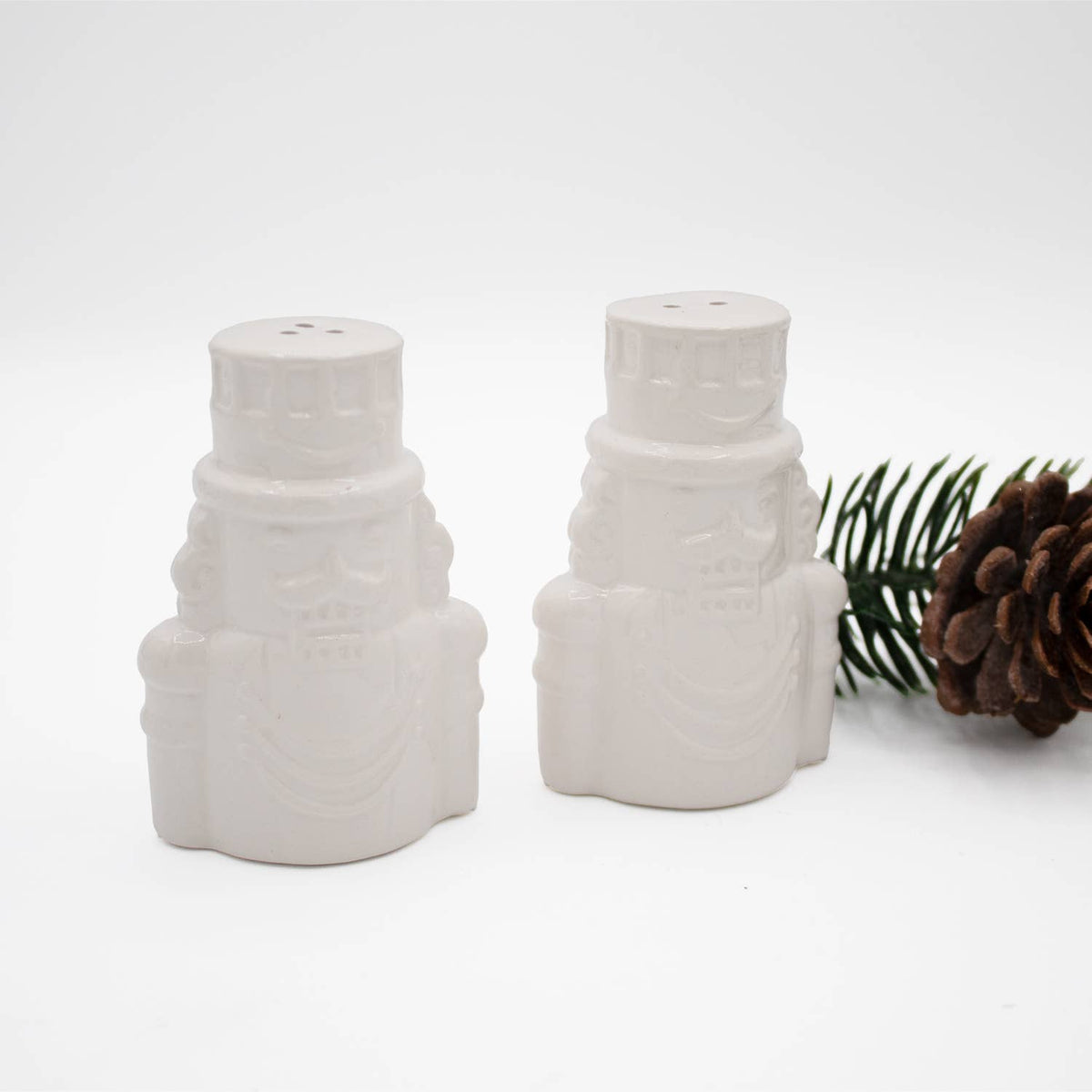 White Nutcracker Ceramic Salt & Pepper Set
