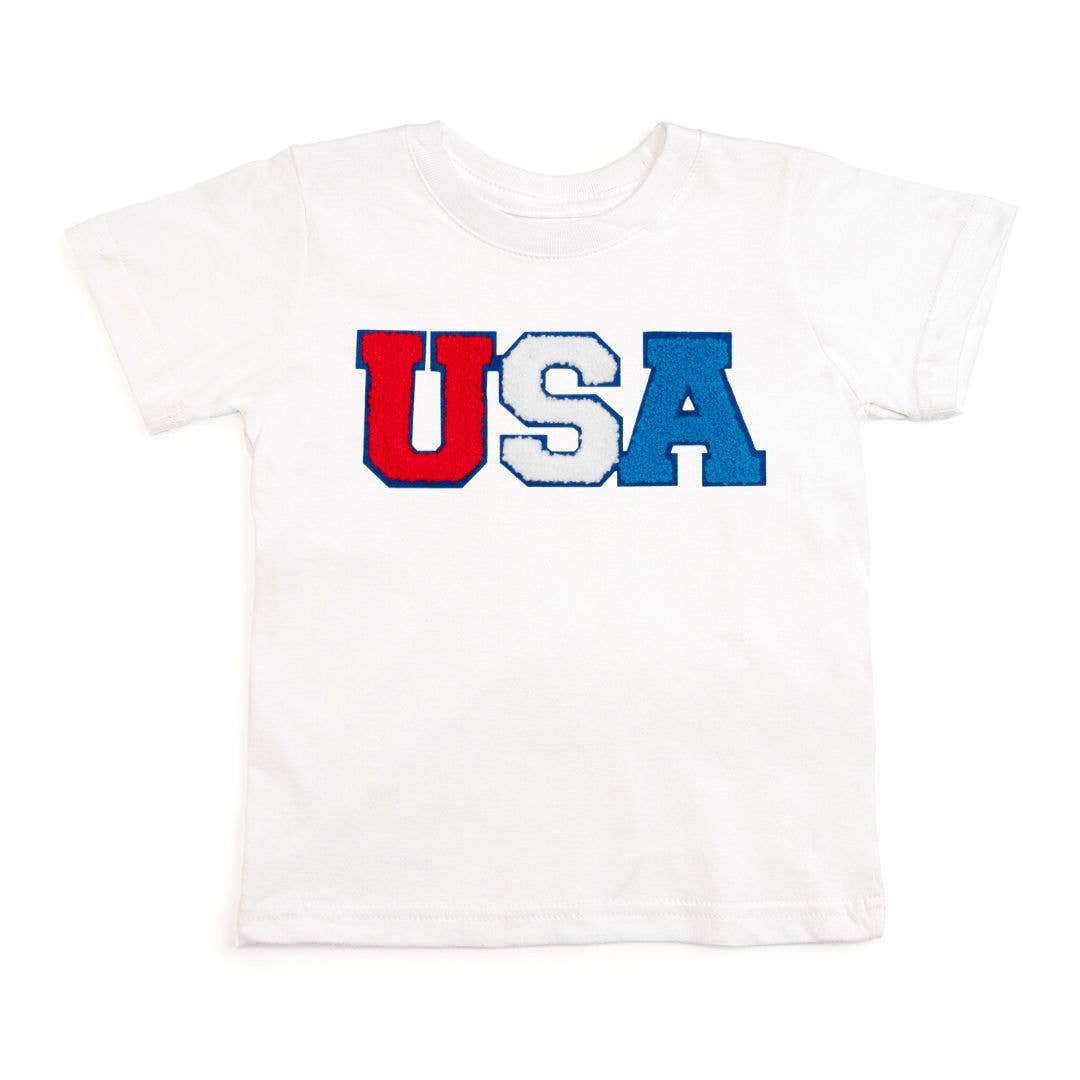 USA Patch Short Sleeve T-Shirt - Kids 4th of July Tee