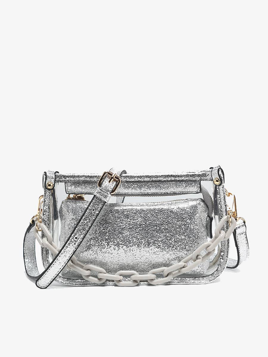 Jessica Stadium Clear Crossbody Bag – Chain Strap | M2226CR
