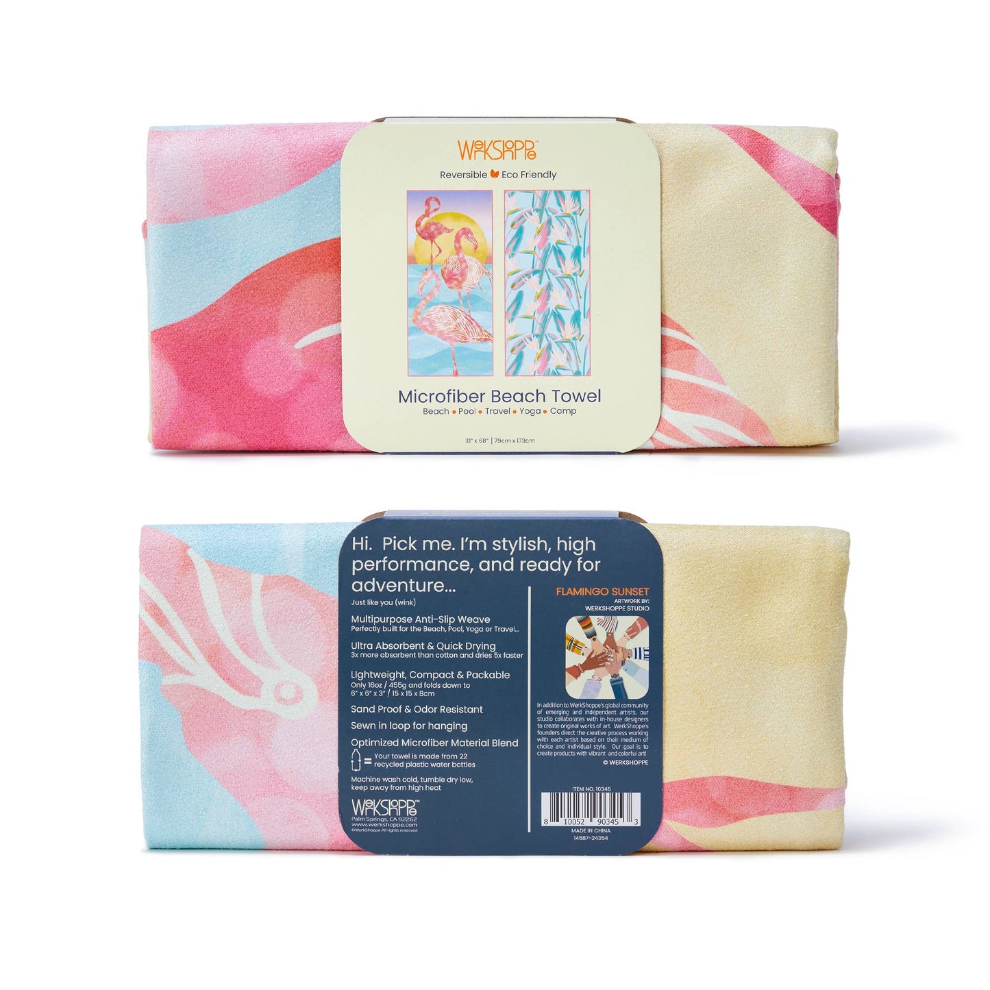 Flamingo Sunset Microfiber Beach and Pool Towel