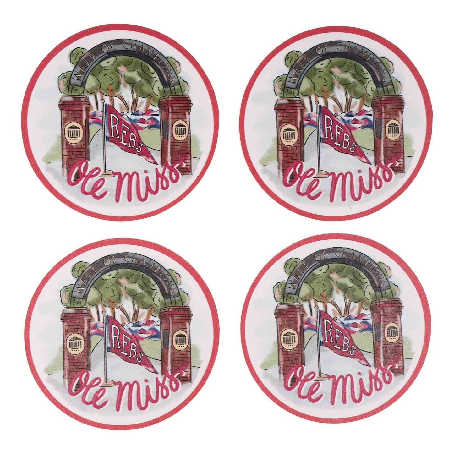 Ole Miss Mascot Coaster Set/4
