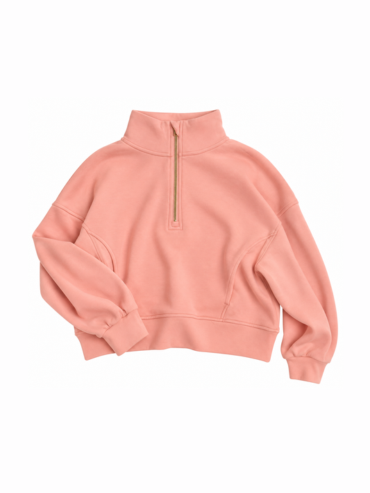 Flodal 1/4 Zip Sweatshirt - Suzette Pink