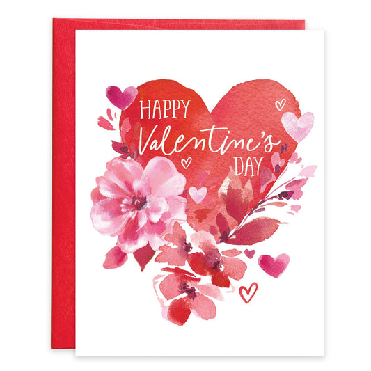 With Scripture Valentine Greeting Card - Heart & Flowers